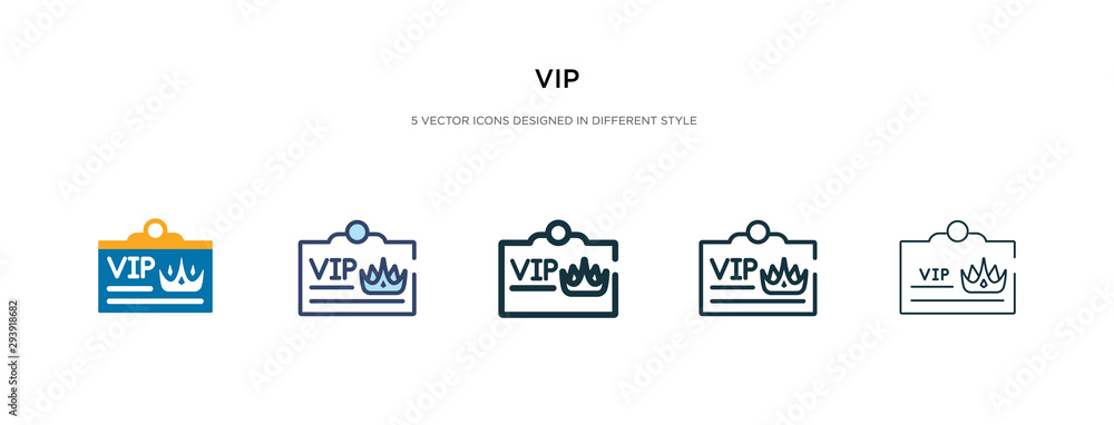vip icon in different style vector illustration. two colored and black vip vector icons designed in filled, outline, line and stroke style can be used for web, mobile, ui vip icon in different style vector illustration. two colored and black vip vector icons designed in filled, outline, line and stroke style can be used for web, mobile, ui