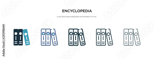 encyclopedia icon in different style vector illustration. two colored and black encyclopedia vector icons designed in filled, outline, line and stroke style can be used for web, mobile, ui