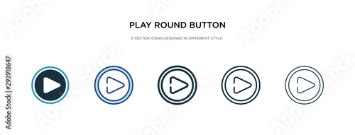 play round button icon in different style vector illustration. two colored and black play round button vector icons designed in filled, outline, line and stroke style can be used for web, mobile, ui