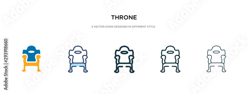 throne icon in different style vector illustration. two colored and black throne vector icons designed in filled, outline, line and stroke style can be used for web, mobile, ui