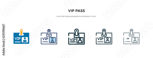 vip pass icon in different style vector illustration. two colored and black vip pass vector icons designed in filled, outline, line and stroke style can be used for web, mobile, ui