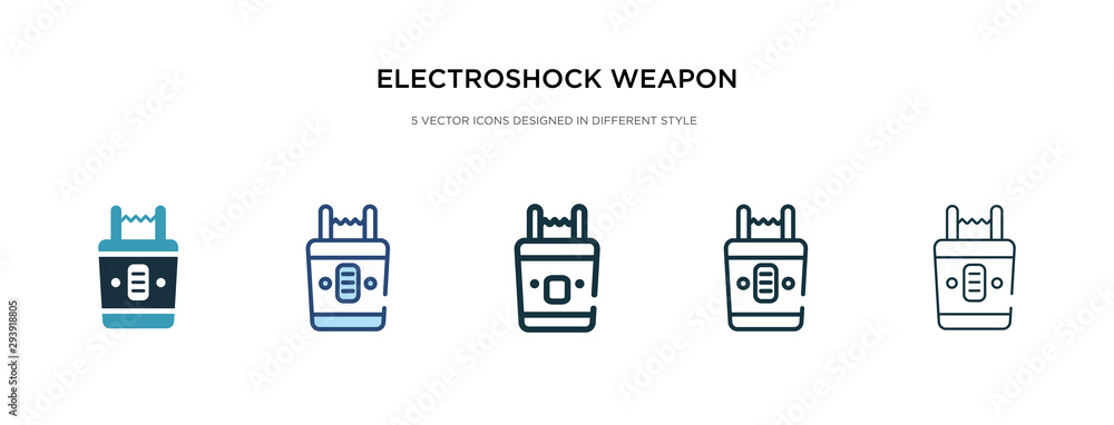 electroshock weapon icon in different style vector illustration. two colored and black electroshock weapon vector icons designed in filled, outline, line and stroke style can be used for web, electroshock weapon icon in different style vector illustration. two colored and black electroshock weapon vector icons designed in filled, outline, line and stroke style can be used for web,