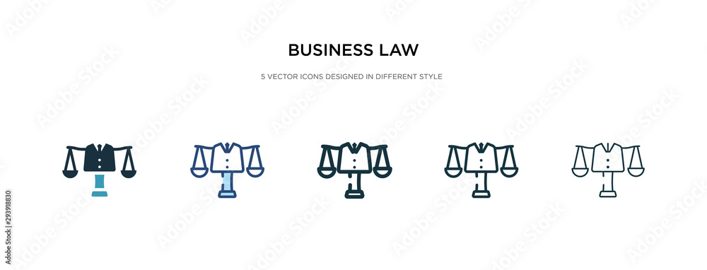 business law icon in different style vector illustration. two colored and black business law vector icons designed in filled, outline, line and stroke style can be used for web, mobile, ui