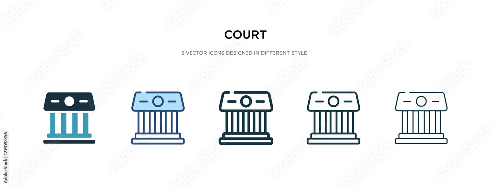 court icon in different style vector illustration. two colored and black court vector icons designed in filled, outline, line and stroke style can be used for web, mobile, ui