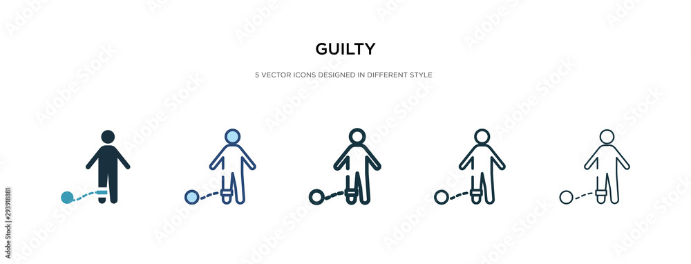 guilty icon in different style vector illustration. two colored and black guilty vector icons designed in filled, outline, line and stroke style can be used for web, mobile, ui