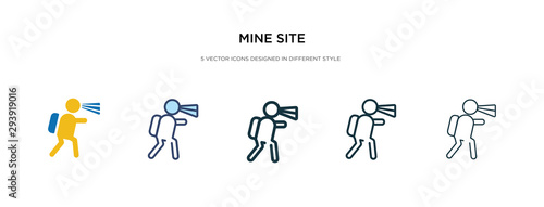 mine site icon in different style vector illustration. two colored and black mine site vector icons designed in filled, outline, line and stroke style can be used for web, mobile, ui