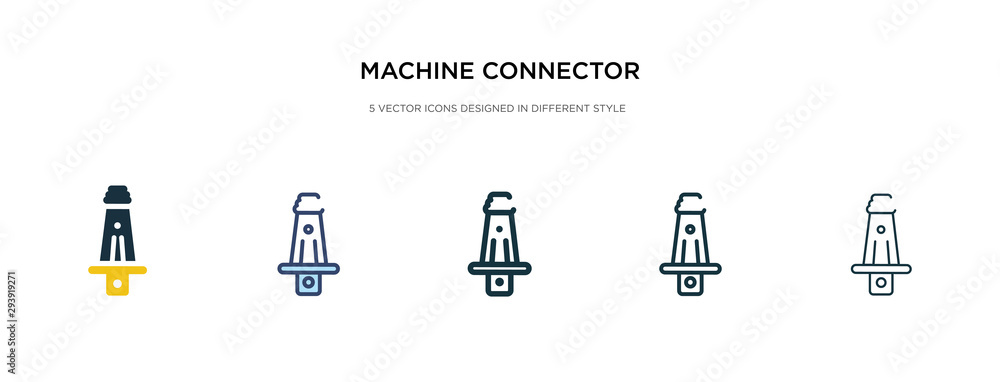 machine connector plug icon in different style vector illustration. two colored and black machine connector plug vector icons designed in filled, outline, line and stroke style can be used for web, machine connector plug icon in different style vector illustration. two colored and black machine connector plug vector icons designed in filled, outline, line and stroke style can be used for web,