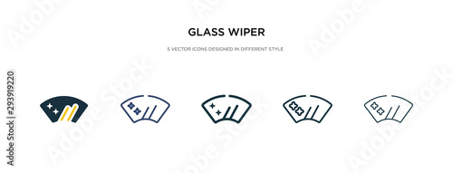 glass wiper icon in different style vector illustration. two colored and black glass wiper vector icons designed in filled, outline, line and stroke style can be used for web, mobile, ui