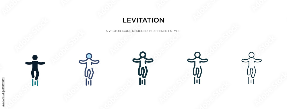 levitation icon in different style vector illustration. two colored and black levitation vector icons designed in filled, outline, line and stroke style can be used for web, mobile, ui