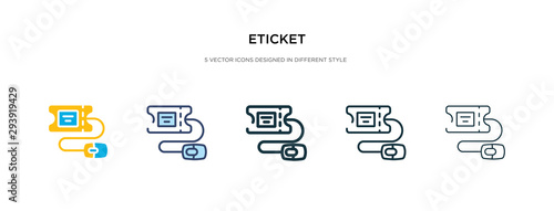 eticket icon in different style vector illustration. two colored and black eticket vector icons designed in filled, outline, line and stroke style can be used for web, mobile, ui