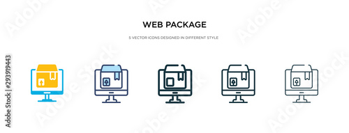 web package icon in different style vector illustration. two colored and black web package vector icons designed in filled, outline, line and stroke style can be used for web, mobile, ui