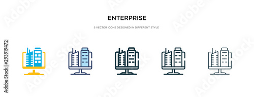 enterprise icon in different style vector illustration. two colored and black enterprise vector icons designed in filled, outline, line and stroke style can be used for web, mobile, ui photo