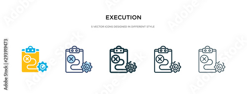 execution icon in different style vector illustration. two colored and black execution vector icons designed in filled, outline, line and stroke style can be used for web, mobile, ui