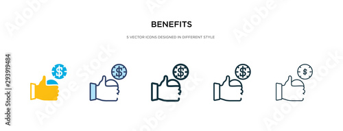 benefits icon in different style vector illustration. two colored and black benefits vector icons designed in filled, outline, line and stroke style can be used for web, mobile, ui