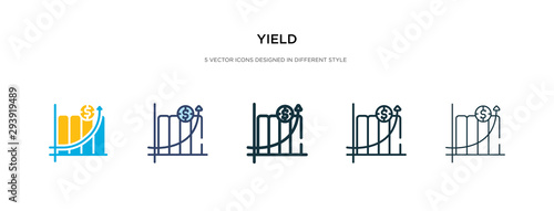 yield icon in different style vector illustration. two colored and black yield vector icons designed in filled, outline, line and stroke style can be used for web, mobile, ui photo
