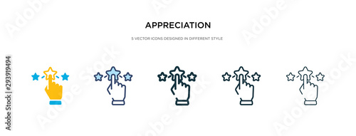 appreciation icon in different style vector illustration. two colored and black appreciation vector icons designed in filled, outline, line and stroke style can be used for web, mobile, ui