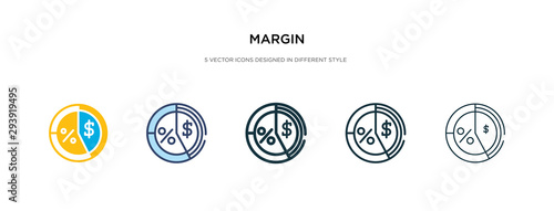 margin icon in different style vector illustration. two colored and black margin vector icons designed in filled, outline, line and stroke style can be used for web, mobile, ui