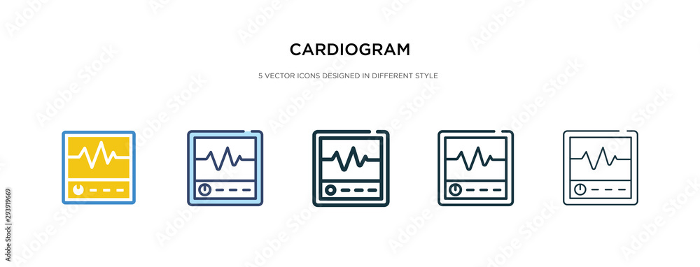cardiogram icon in different style vector illustration. two colored and black cardiogram vector icons designed in filled, outline, line and stroke style can be used for web, mobile, ui cardiogram icon in different style vector illustration. two colored and black cardiogram vector icons designed in filled, outline, line and stroke style can be used for web, mobile, ui