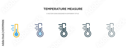 temperature measure icon in different style vector illustration. two colored and black temperature measure vector icons designed in filled, outline, line and stroke style can be used for web,