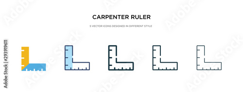 carpenter ruler icon in different style vector illustration. two colored and black carpenter ruler vector icons designed in filled, outline, line and stroke style can be used for web, mobile, ui