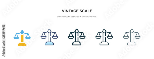 vintage scale icon in different style vector illustration. two colored and black vintage scale vector icons designed in filled, outline, line and stroke style can be used for web, mobile, ui