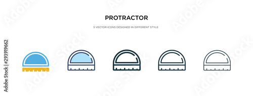 protractor icon in different style vector illustration. two colored and black protractor vector icons designed in filled, outline, line and stroke style can be used for web, mobile, ui