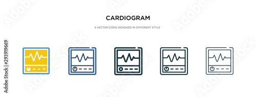 cardiogram icon in different style vector illustration. two colored and black cardiogram vector icons designed in filled, outline, line and stroke style can be used for web, mobile, ui