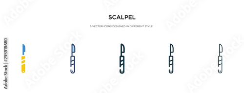scalpel icon in different style vector illustration. two colored and black scalpel vector icons designed in filled, outline, line and stroke style can be used for web, mobile, ui