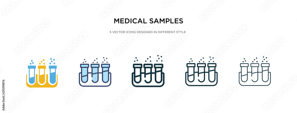 medical samples in test tubes couple icon in different style vector illustration. two colored and black medical samples in test tubes couple vector icons designed filled, outline, line and stroke