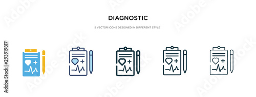 diagnostic icon in different style vector illustration. two colored and black diagnostic vector icons designed in filled, outline, line and stroke style can be used for web, mobile, ui photo