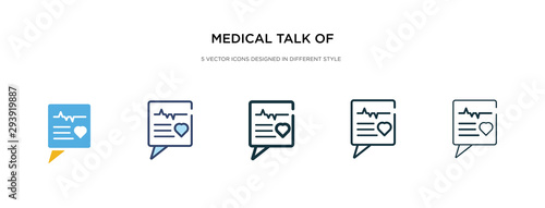 medical talk of rectangular icon in different style vector illustration. two colored and black medical talk of rectangular vector icons designed in filled, outline, line and stroke style can be used