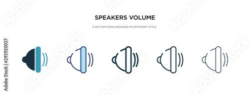 speakers volume icon in different style vector illustration. two colored and black speakers volume vector icons designed in filled, outline, line and stroke style can be used for web, mobile, ui