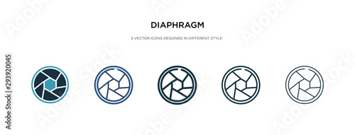 diaphragm icon in different style vector illustration. two colored and black diaphragm vector icons designed in filled, outline, line and stroke style can be used for web, mobile, ui
