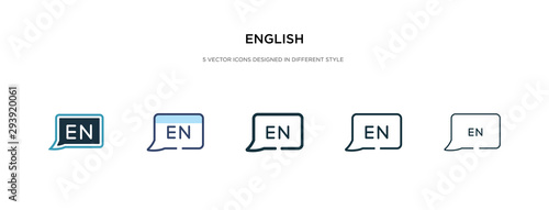 english icon in different style vector illustration. two colored and black english vector icons designed in filled, outline, line and stroke style can be used for web, mobile, ui