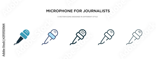 microphone for journalists icon in different style vector illustration. two colored and black microphone for journalists vector icons designed in filled, outline, line and stroke style can be used