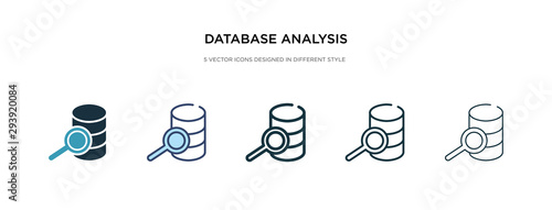 database analysis icon in different style vector illustration. two colored and black database analysis vector icons designed in filled, outline, line and stroke style can be used for web, mobile, ui