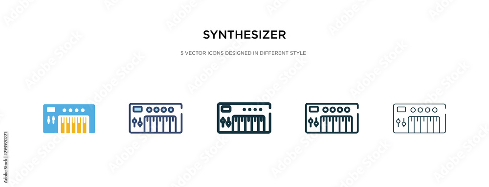 synthesizer icon in different style vector illustration. two colored and black synthesizer vector icons designed in filled, outline, line and stroke style can be used for web, mobile, ui synthesizer icon in different style vector illustration. two colored and black synthesizer vector icons designed in filled, outline, line and stroke style can be used for web, mobile, ui
