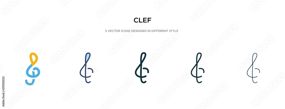 clef icon in different style vector illustration. two colored and black clef vector icons designed in filled, outline, line and stroke style can be used for web, mobile, ui clef icon in different style vector illustration. two colored and black clef vector icons designed in filled, outline, line and stroke style can be used for web, mobile, ui