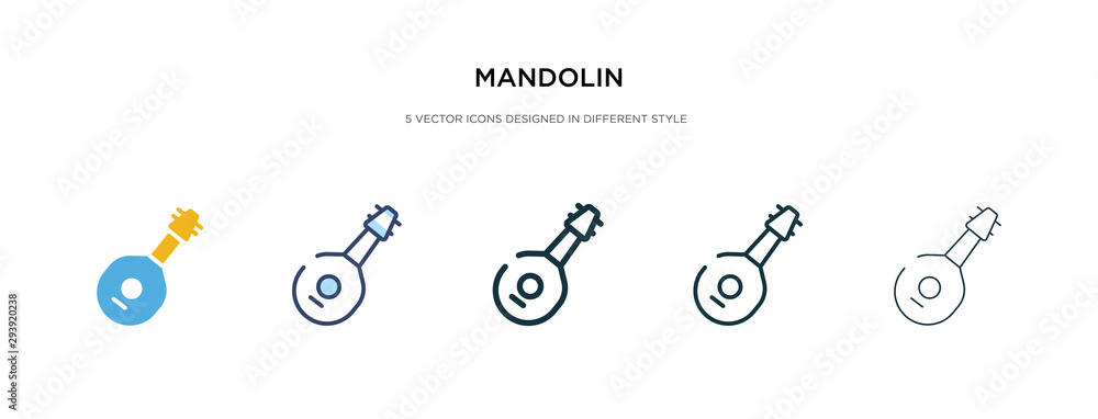 mandolin icon in different style vector illustration. two colored and black mandolin vector icons designed in filled, outline, line and stroke style can be used for web, mobile, ui