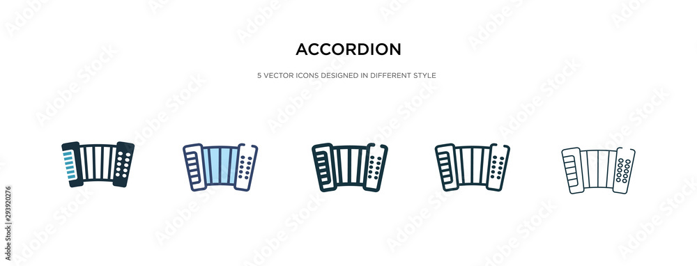 Fotografie accordion icon in different style vector illustration