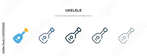 ukelele icon in different style vector illustration. two colored and black ukelele vector icons designed in filled, outline, line and stroke style can be used for web, mobile, ui