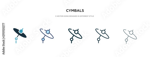 cymbals icon in different style vector illustration. two colored and black cymbals vector icons designed in filled, outline, line and stroke style can be used for web, mobile, ui