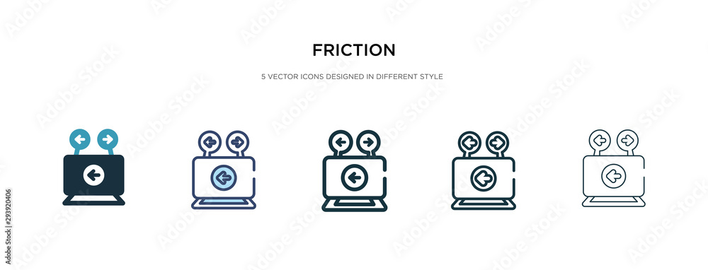 friction icon in different style vector illustration. two colored and black friction vector icons designed in filled, outline, line and stroke style can be used for web, mobile, ui friction icon in different style vector illustration. two colored and black friction vector icons designed in filled, outline, line and stroke style can be used for web, mobile, ui