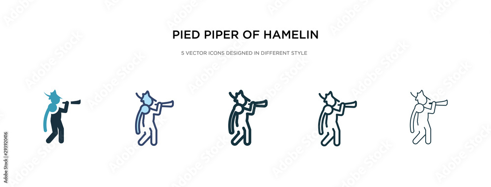 pied piper of hamelin icon in different style vector illustration. two colored and black pied piper of hamelin vector icons designed in filled, outline, line and stroke style can be used for web, pied piper of hamelin icon in different style vector illustration. two colored and black pied piper of hamelin vector icons designed in filled, outline, line and stroke style can be used for web,