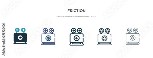 friction icon in different style vector illustration. two colored and black friction vector icons designed in filled, outline, line and stroke style can be used for web, mobile, ui