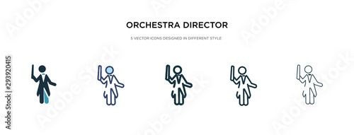 orchestra director icon in different style vector illustration. two colored and black orchestra director vector icons designed in filled, outline, line and stroke style can be used for web, mobile,
