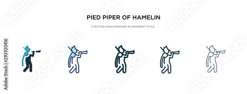 pied piper of hamelin icon in different style vector illustration. two colored and black pied piper of hamelin vector icons designed in filled, outline, line and stroke style can be used for web,