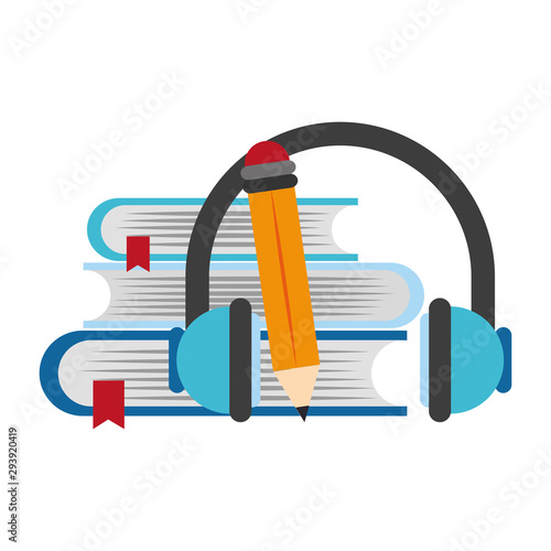 books and headphones design