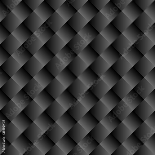 black background with 3D geometrical shape, seamless pattern