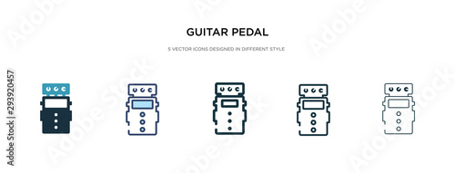 guitar pedal icon in different style vector illustration. two colored and black guitar pedal vector icons designed in filled, outline, line and stroke style can be used for web, mobile, ui